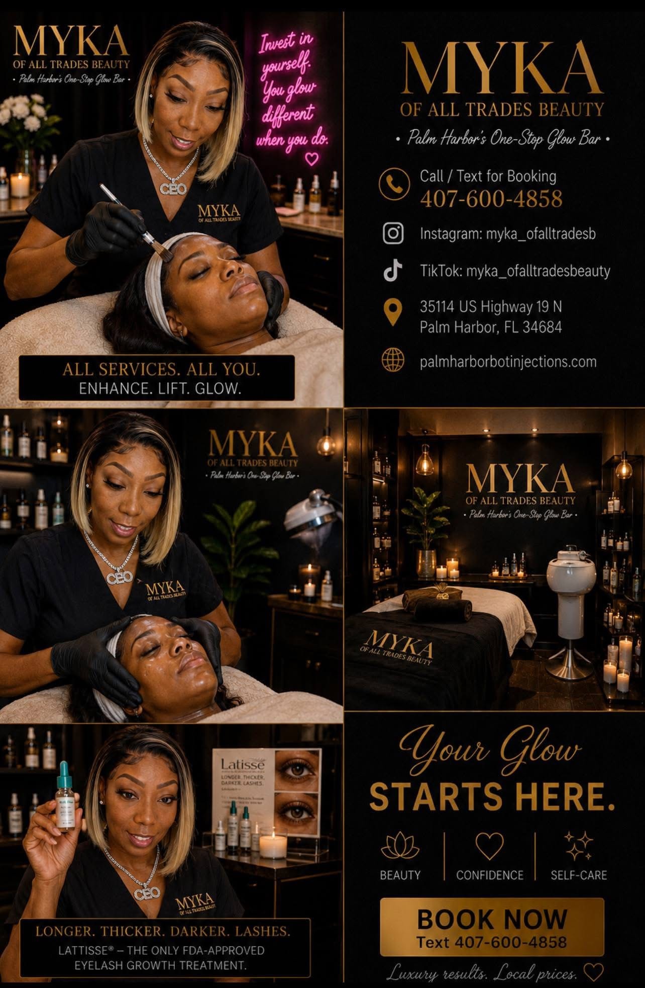 M'yeeka performing a facial treatment at Palm Harbor BBL Injections